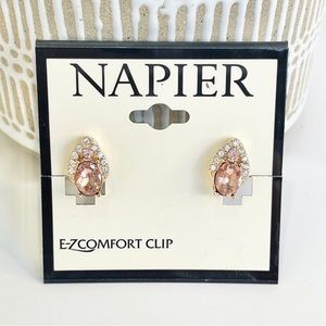 NWT Napier easy, comfort, pink, and gold clip on earrings